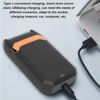 Elektrisch scheerapparaat Geschikt voor heren, 2-in-1 waterdicht scheerapparaat, draagbare baardtrimmer, draadloos opladen, met uitklapbare trimmer, nat en droog scheren en USB-opladen, M607