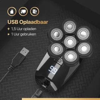 5-in-1 Scheerapparaat voor Mannen - Gezichts- en Hoofdtrimmer, Neustrimmer, Nat en Droog Shaver