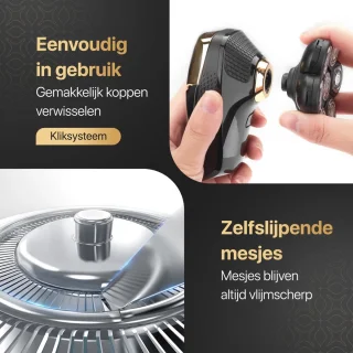 5-in-1 Scheerapparaat voor Mannen - Gezichts- en Hoofdtrimmer, Neustrimmer, Nat en Droog Shaver