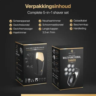5-in-1 Scheerapparaat voor Mannen - Gezichts- en Hoofdtrimmer, Neustrimmer, Nat en Droog Shaver