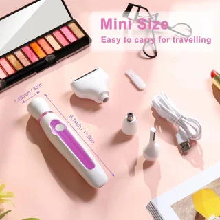 Ladyshave - 4-in-1 - Ladyshave voor Vrouwen - Draadloos - Trimmer Vrouw - Nat en Droog - Met Reistas