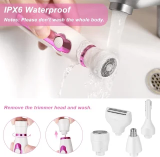 Ladyshave - 4-in-1 - Ladyshave voor Vrouwen - Draadloos - Trimmer Vrouw - Nat en Droog - Met Reistas