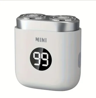 Digitale 2-Blade Scheerapparaat - Usb Oplaadbare 2-Kop Mini Body Shaver + Precisie/Baardtrimmer - Lichtgewicht en Comfortabel - Perfecte Lichaamshaar Verzorging voor Dames en Heren - Digitale Batterij Indicator - Kleur: Wit