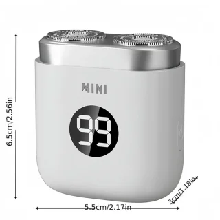 Digitale 2-Blade Scheerapparaat - Usb Oplaadbare 2-Kop Mini Body Shaver + Precisie/Baardtrimmer - Lichtgewicht en Comfortabel - Perfecte Lichaamshaar Verzorging voor Dames en Heren - Digitale Batterij Indicator - Kleur: Wit