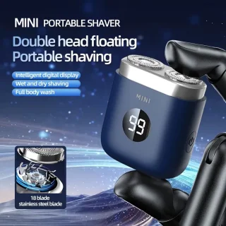 Digitale 2-Blade Scheerapparaat - Usb Oplaadbare 2-Kop Mini Body Shaver + Precisie/Baardtrimmer - Lichtgewicht en Comfortabel - Perfecte Lichaamshaar Verzorging voor Dames en Heren - Digitale Batterij Indicator - Kleur: Wit