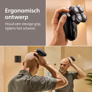 Philips Series 5000 Headshaver - Scheerapparaat mannen hoofd - Wet&Dry - Flexibele scheerkop - Zwart - HS5980/15
