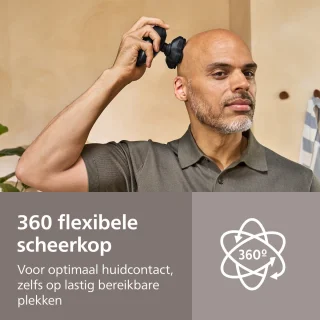 Philips Series 5000 Headshaver - Scheerapparaat mannen hoofd - Wet&Dry - Flexibele scheerkop - Zwart - HS5980/15