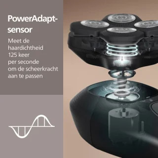 Philips Series 5000 Headshaver - Scheerapparaat mannen hoofd - Wet&Dry - Flexibele scheerkop - Zwart - HS5980/15