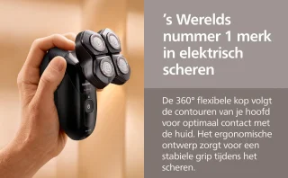 Philips Series 5000 Headshaver - Scheerapparaat mannen hoofd - Wet&Dry - Flexibele scheerkop - Zwart - HS5980/15