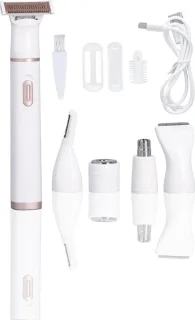 5-in-1 Dames Elektrisch Scheerapparaat - Neushaar Wenkbrauw Gezicht Benen Onderarmen - USB Oplaadbaar
