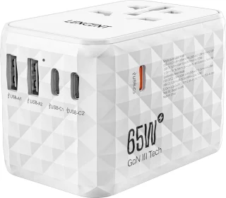65W Reisadapter Wereldwijd – Universale Stekker met Snelladen voor 200+ Landen