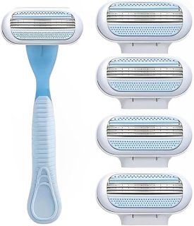De Het scheermes voor vrouwen wordt geleverd met 4 vervangende mesjes, inclusief het handvat. Het is een ideale keuze voor intieme scheermessen en bikinilijnscheermessen voor vrouwen, en helpt de huid te beschermen tegen irritatie. in één oogopslag