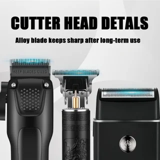 tondeus - baardtrimmer - 3-delige professionele haar- en baardverzorgingsset voor heren - Draadloze trimmers met LED-display, precisie-trimmer-set, USB-oplaadbare, voor thuis, perfecte mannencadeau