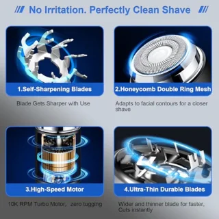 Mini Elektrisch Scheerapparaat voor Heren - Waterdicht, Draagbaar en Multifunctioneel met Lange Batterijduur