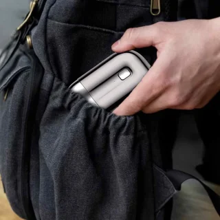 QTTVBTNA -Draagbare Elektrische Scheerapparaat voor Mannen – Reisscheerapparaat met Dubbele Kop, Roterend & Waterdicht – Compacte Baardtrimmer voor Gezicht en Vakantie