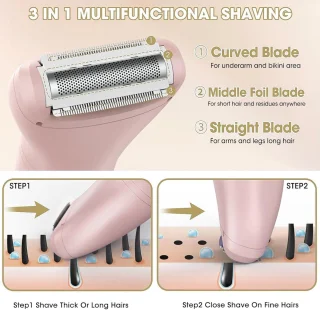 3-in-1 Elektrisch Scheerapparaat voor Dames - Waterdichte Haartrimmer voor Lichaam en Bikini