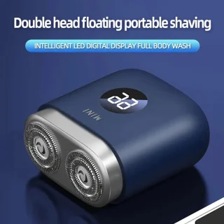 Digitale 2-Blade Scheerapparaat - Usb Oplaadbare 2-Kop Mini Body Shaver + Precisie/Baardtrimmer - Lichtgewicht en Comfortabel - Perfecte Lichaamshaar Verzorging voor Dames en Heren - Digitale Batterij Indicator - Kleur: Blauw