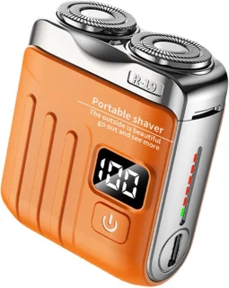 Reiselektrische scheerapparaat 8000RPM Koffervorm Waterdicht Snorrenscheerapparaat Digitaal display Baardtrimmer USB Hotel, 5x2,5x6cm