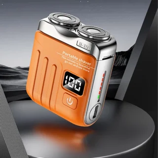 Reiselektrische scheerapparaat 8000RPM Koffervorm Waterdicht Snorrenscheerapparaat Digitaal display Baardtrimmer USB Hotel, 5x2,5x6cm