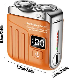 Reiselektrische scheerapparaat 8000RPM Koffervorm Waterdicht Snorrenscheerapparaat Digitaal display Baardtrimmer USB Hotel, 5x2,5x6cm