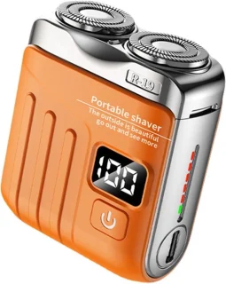 Reiselektrische scheerapparaat 8000RPM Koffervorm Waterdicht Snorrenscheerapparaat Digitaal display Baardtrimmer USB Hotel, 5x2,5x6cm
