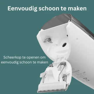 Nuvado Vacuüm Tondeuse Hoofdhaar- Wit - Trimmer- sterke motor - Ingebouwde afzuiging voor snor - Baard - Gezichtshaar- Precisie -Trimmer- Waterdicht - Lange batterij duur - Schoonmaken onder de douche