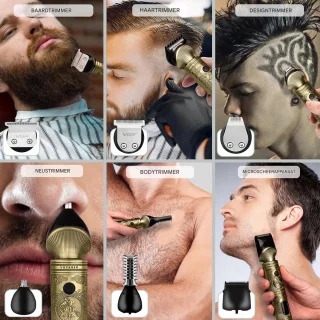 Groomingskit - 6-in-1 Trimmer - Rijp Voor Algemene Verzorging En Reizen - 1 Stuks - Mannen Zwart