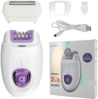 Elektrisch scheerapparaat voor dames met scheerkop en trimmer 2 in 1, elektrisch scheerapparaat en epilator voor gezicht, benen, armen, bikinilijn