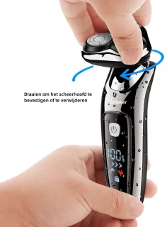 HATTEKER Professioneel 3-in-1 Scheerapparaat voor Mannen – Nat & Droog – Baardtrimmer, Precisietrimmer & Neustrimmer