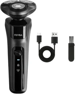 3koppen FEIYBA Scheerapparaat - Usb Oplaadbare Gezicht/Baardtrimmer + Body Shaver - Voor perfecte Lichaamshaar verzorging voor Dames en Heren - Kleur: Zwart