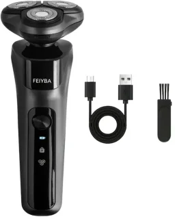 3koppen FEIYBA Scheerapparaat - Usb Oplaadbare Gezicht/Baardtrimmer + Body Shaver - Voor perfecte Lichaamshaar verzorging voor Dames en Heren - Kleur: Zwart