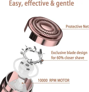 Elektrisch Gezicht Ontharen Apparaat voor Vrouwen - 2 Verwisselbare Opzetstukken - Geschikt voor Bovenlip en Kin - Draadloos en Zachte Huidvriendelijke Werking