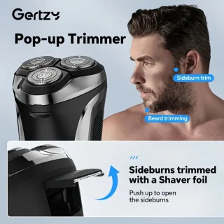 2in1 Gertzy Scheerapparaat - Digitale 3koppen Body Shaver + Precisie/Baardtrimmer - Usb-Oplaadbare 2in1 Shaver - Perfecte Reiseditie + Reisslot - Ultieme Lichaamshaar Verzorging - Zilver