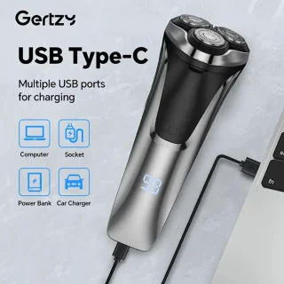 2in1 Gertzy Scheerapparaat - Digitale 3koppen Body Shaver + Precisie/Baardtrimmer - Usb-Oplaadbare 2in1 Shaver - Perfecte Reiseditie + Reisslot - Ultieme Lichaamshaar Verzorging - Zilver
