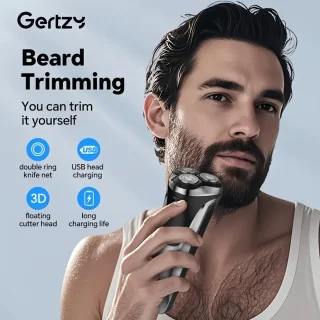 2in1 Gertzy Scheerapparaat - Digitale 3koppen Body Shaver + Precisie/Baardtrimmer - Usb-Oplaadbare 2in1 Shaver - Perfecte Reiseditie + Reisslot - Ultieme Lichaamshaar Verzorging - Zilver