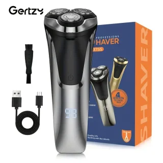 2in1 Gertzy Scheerapparaat - Digitale 3koppen Body Shaver + Precisie/Baardtrimmer - Usb-Oplaadbare 2in1 Shaver - Perfecte Reiseditie + Reisslot - Ultieme Lichaamshaar Verzorging - Zilver