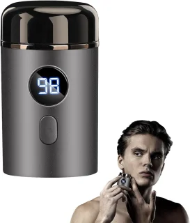 Mini draagbaar elektrisch scheerapparaat, USB oplaadbaar, nat en droog, zilver, herenverzorging