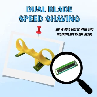 Daity Snelle tondeuse voor kaal haar, handmatige tondeuse voor mannen, zelfzorg-trimmerset voor hoofd, baard en lichaam, snelle dubbele kop, geschikt voor thuis en op reis (1 stuk)