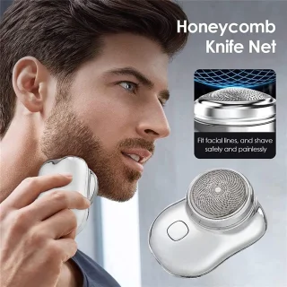 Mini electric shaver suitable for men, electric shaver, shaver suitable for men, portable shaver, wet and dry shaver suitable for men, rechargeable shaver with USB-C connection suitable for home and office