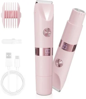 2-in-1 elektrisch scheerapparaat en bikinitrimmer - roze