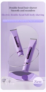 2-in-1 elektrisch scheerapparaat en trimmer voor dames (paars)