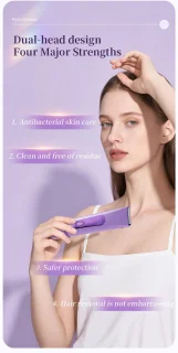 2-in-1 elektrisch scheerapparaat en trimmer voor dames (paars)