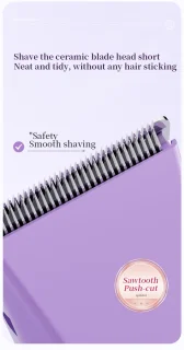 2-in-1 elektrisch scheerapparaat en trimmer voor dames (paars)
