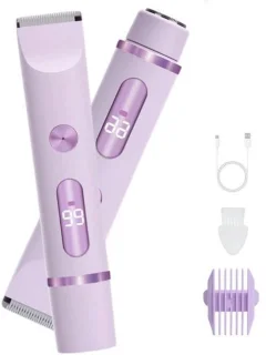 2-in-1 elektrische bikinilijntrimmer voor dames - Paars