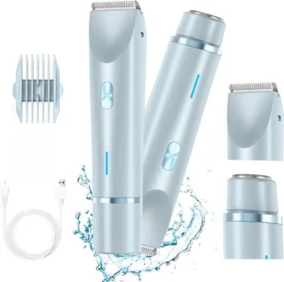 2-in-1 ladyshave voor vrouwen – elektrisch scheerapparaat – waterdichte bikinilijntrimmer – blauw