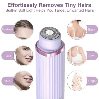 2-in-1 Oplaadbaar Dames Scheerapparaat Body Shaver & Precisietrimmer Paars