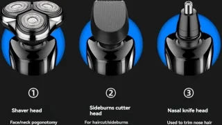 3-in-1 Scheerapparaat Neustrimmer en Haartrimmer Zwart