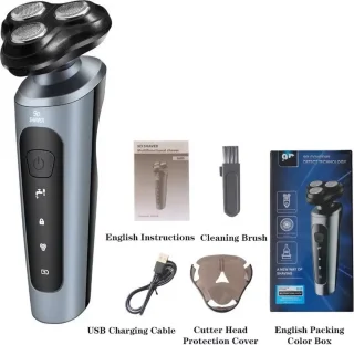 3-koppen 9D Scheerapparaat USB Oplaadbaar Zilver/Zwart
