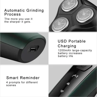 3-koppen 9D Scheerapparaat USB Oplaadbaar Zilver/Zwart