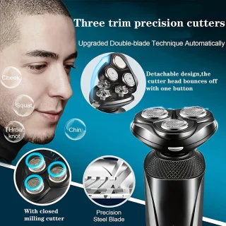 3in1 4D Scheerapparaat Donkergrijs USB Oplaadbaar Trimmer Set
